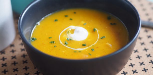 Curried Pumpkin and Bacon Soup