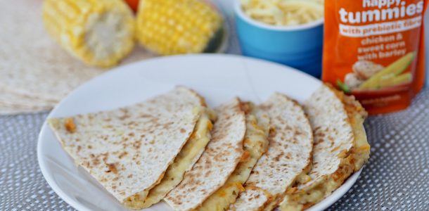 Cheesy Wholemeal Chicken, Sweet Corn & Barley Quesadillas