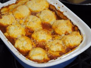 Beef Bolognese Casserole with Parmesan Dumplings