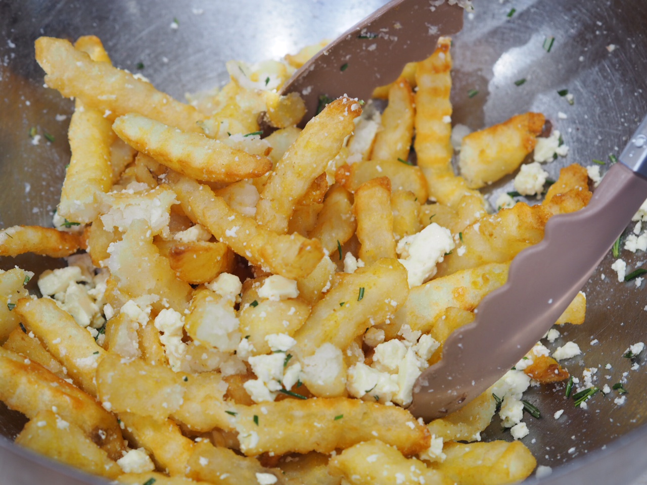 Oven Baked Chips with Feta