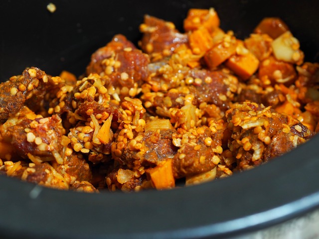 Slow Cooker Beef and Red Lentil Stew - Dump Bag