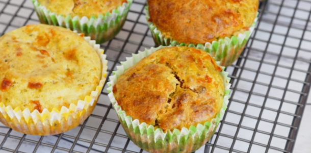 Bacon, Zucchini and Basil Pesto Muffins for the Lunchbox