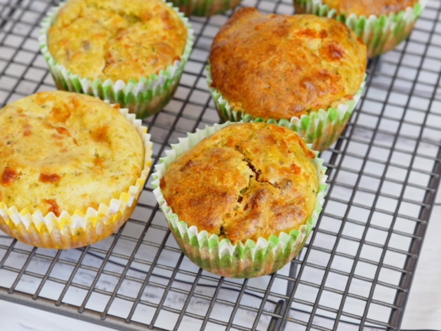 Bacon, Zucchini and Basil Pesto Muffins for the Lunchbox