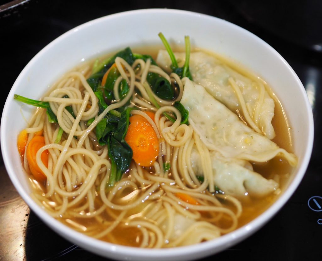Quick Dumpling, Noodle and Vegetable Soup This Is Cooking for Busy