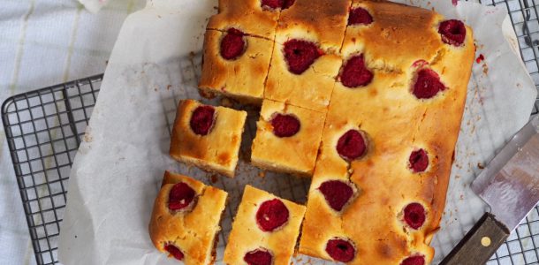 White Chocolate and Raspberry Blondies