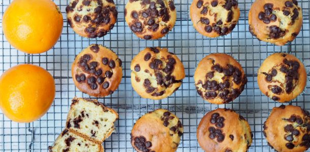 One Bowl Orange and Choc Chip Muffins