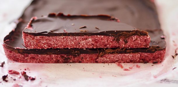 Healthier Cherry Ripe Slice