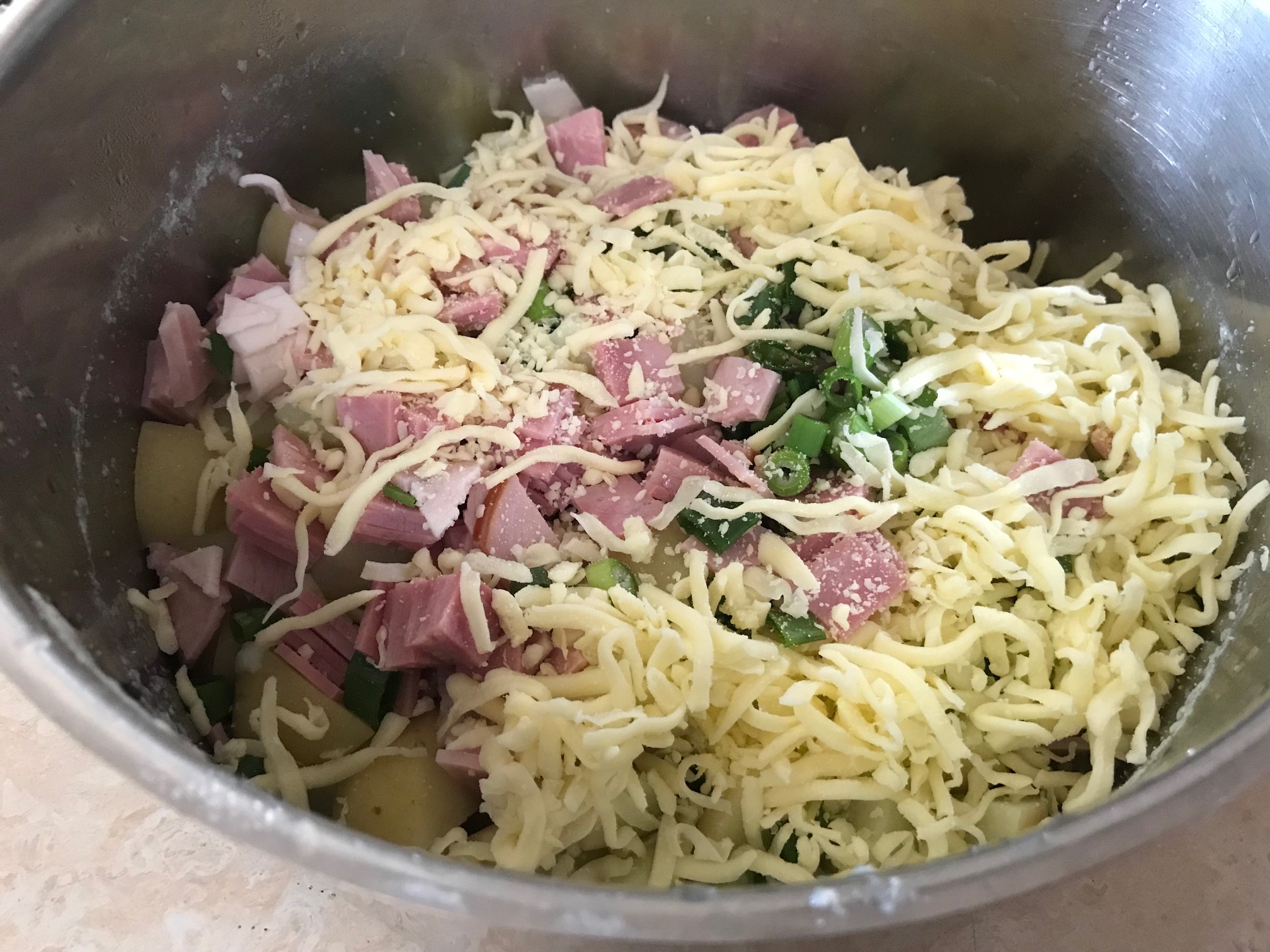 Loaded Ham Potato Salad