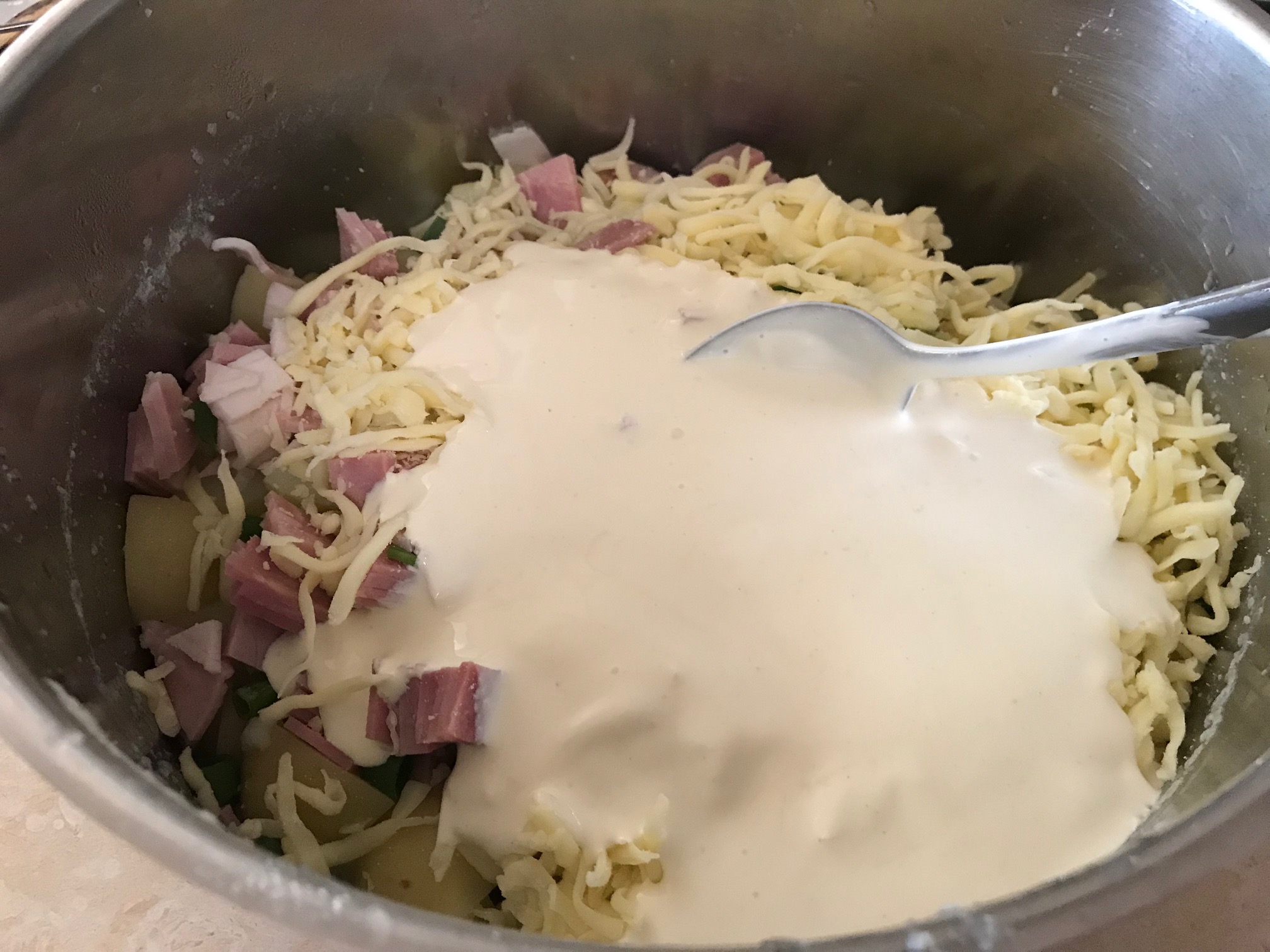 Loaded Ham Potato Salad