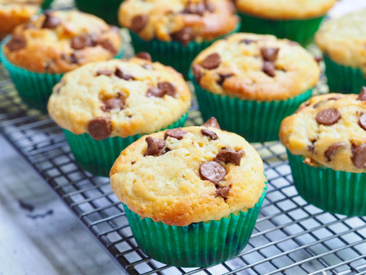 Choc Chip and Zucchini Muffins