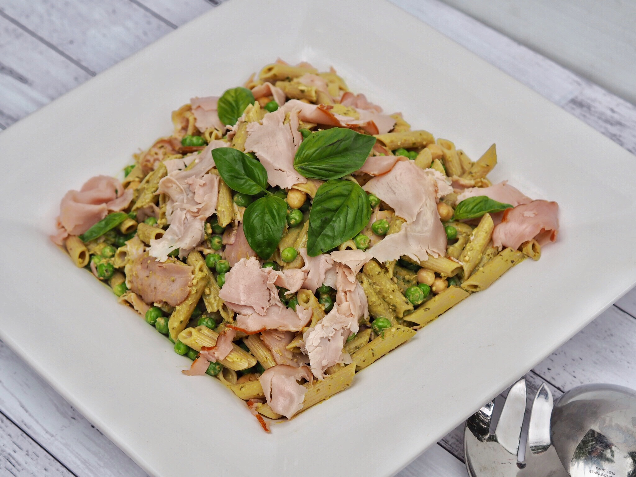 Summer Ham, Pesto and Penne Salad