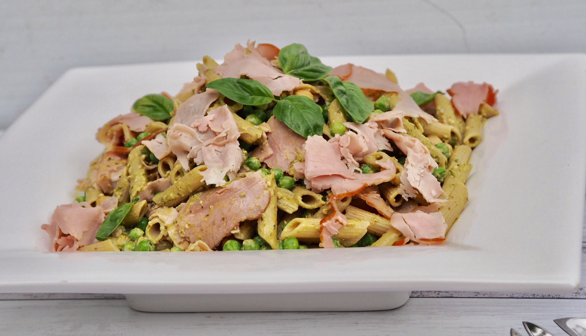 Summer Ham, Pesto and Penne Salad