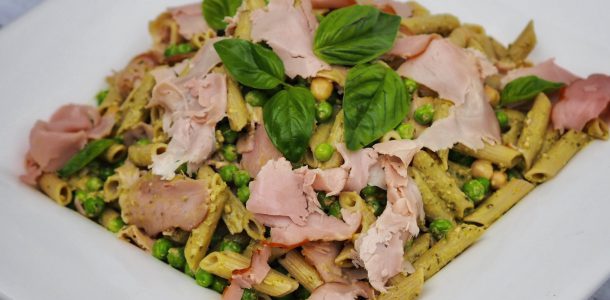 Summer Ham, Pesto and Penne Salad