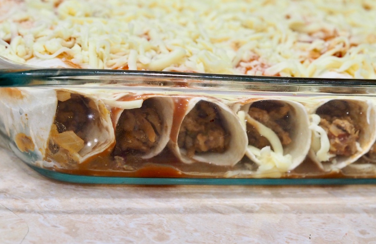 Beef and Bean Enchiladas