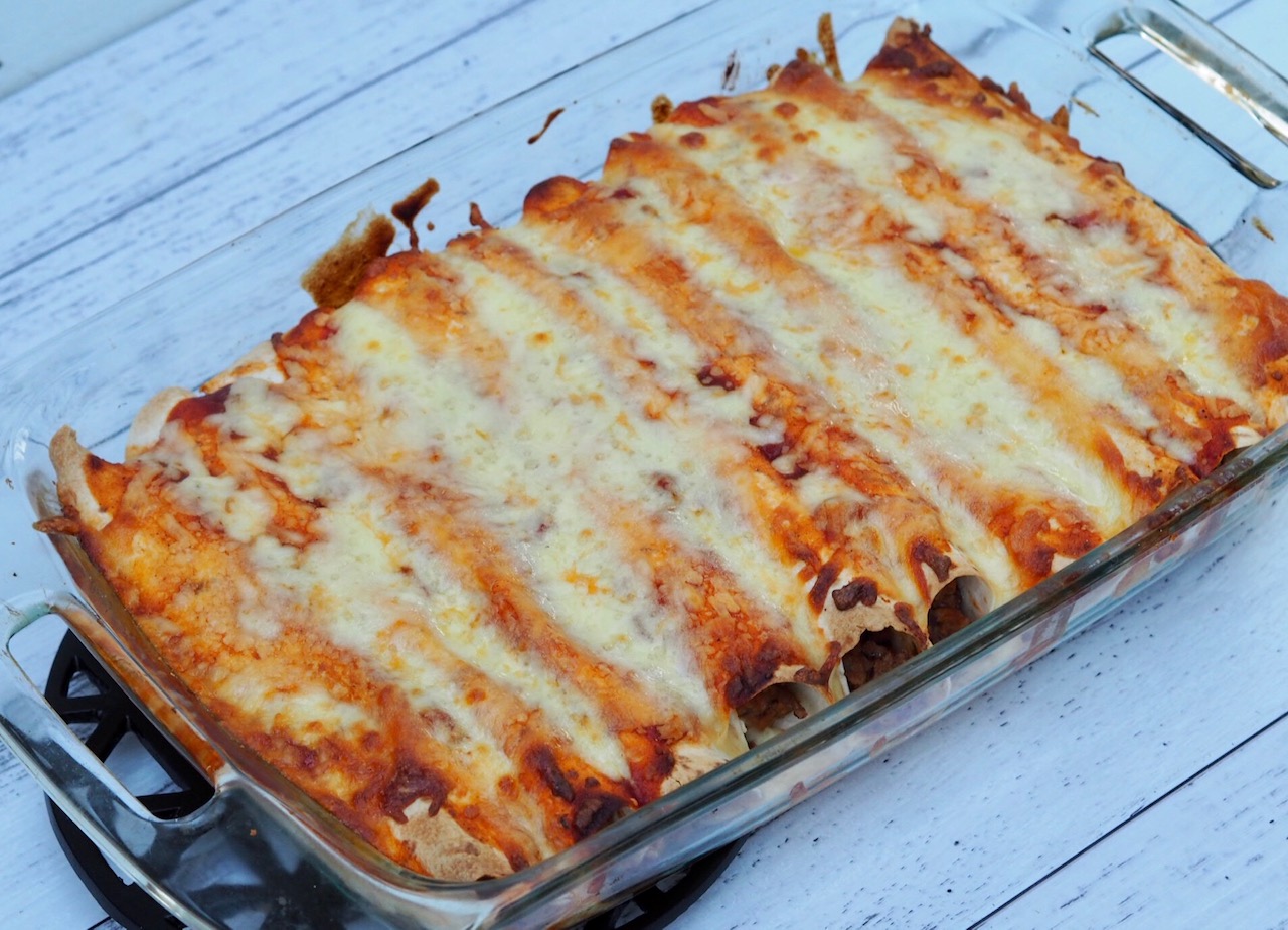 Beef and Bean Enchiladas