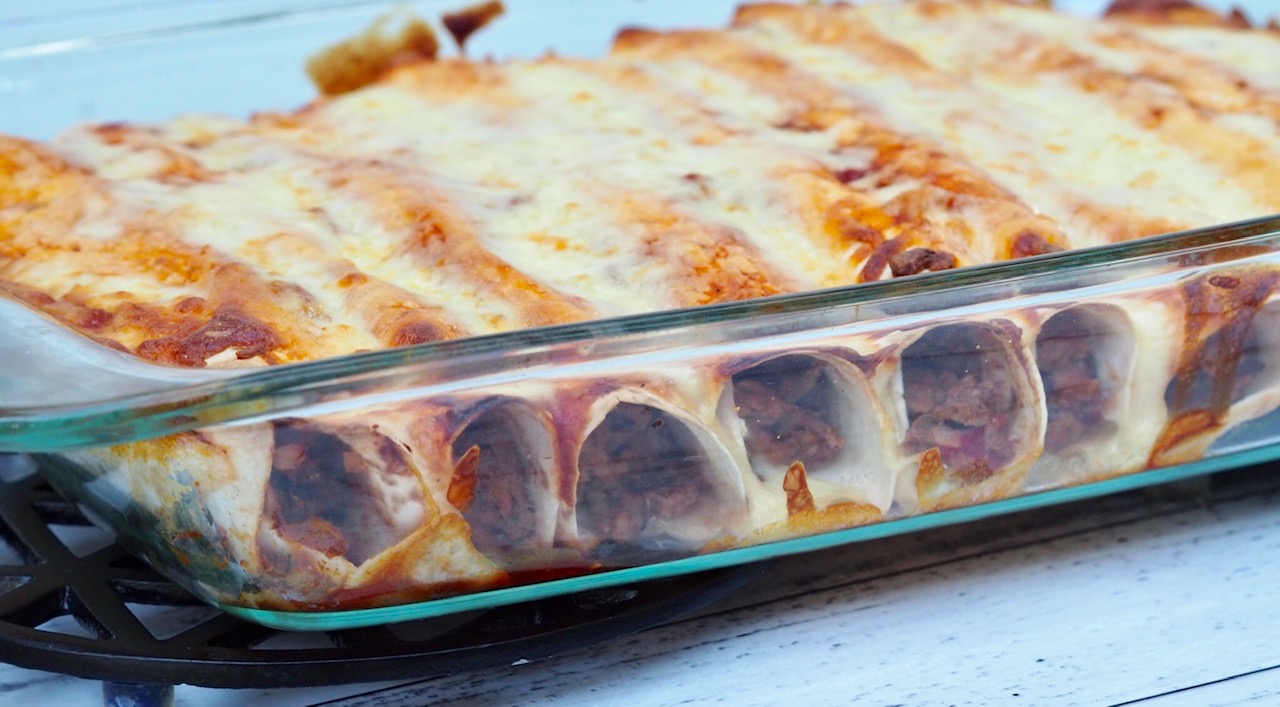 Beef and Bean Enchiladas