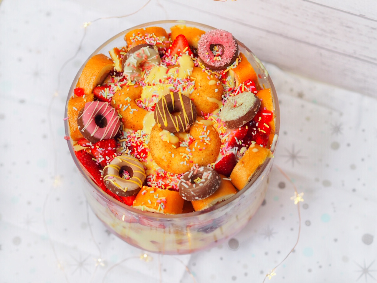 Doughnut Strawberry Trifle