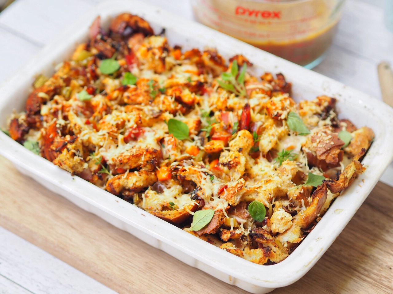 Bacon and Onion Tray Bake Stuffing
