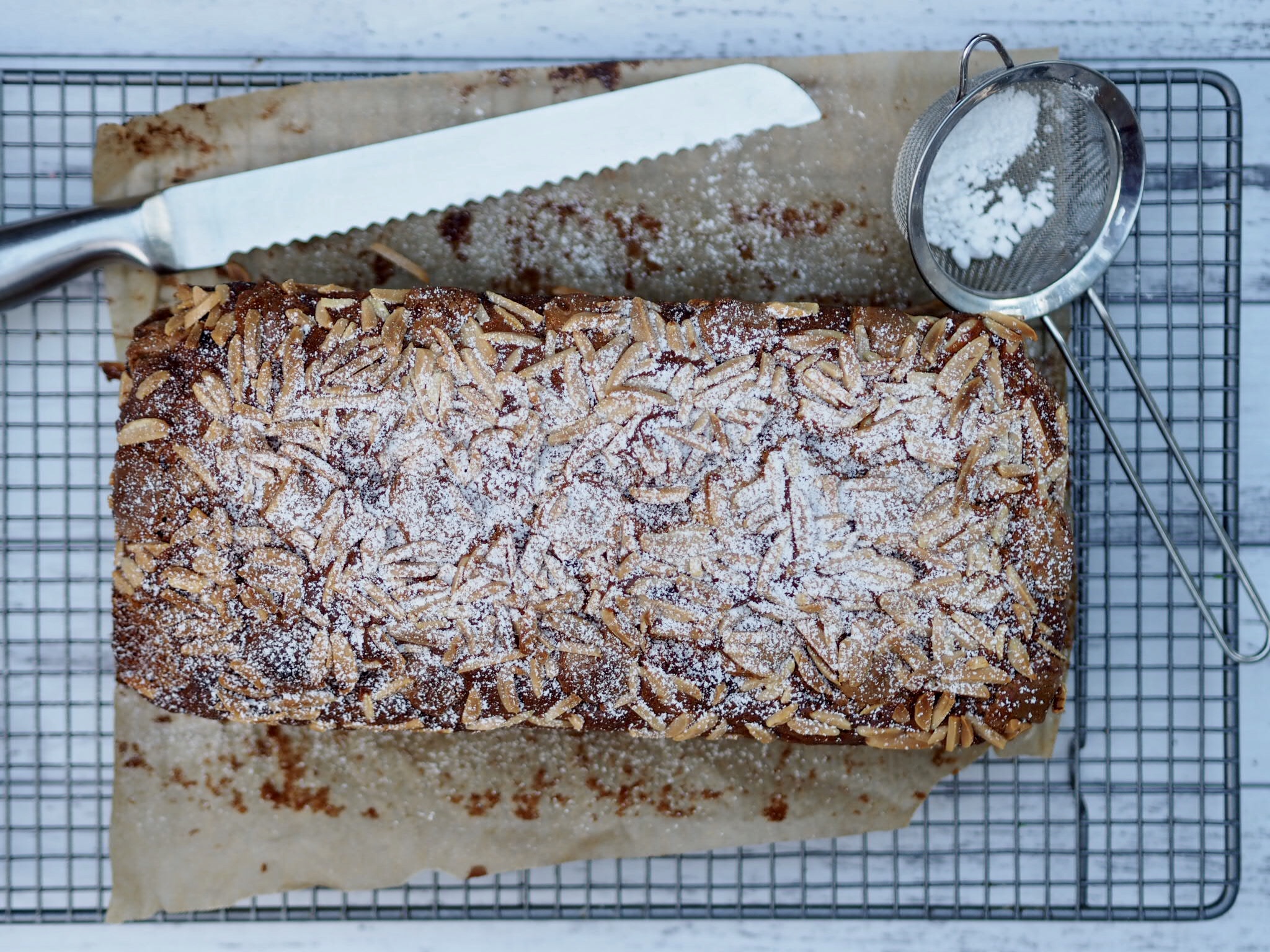 White Chocolate Banana Bread with Chia Seeds and Almonds