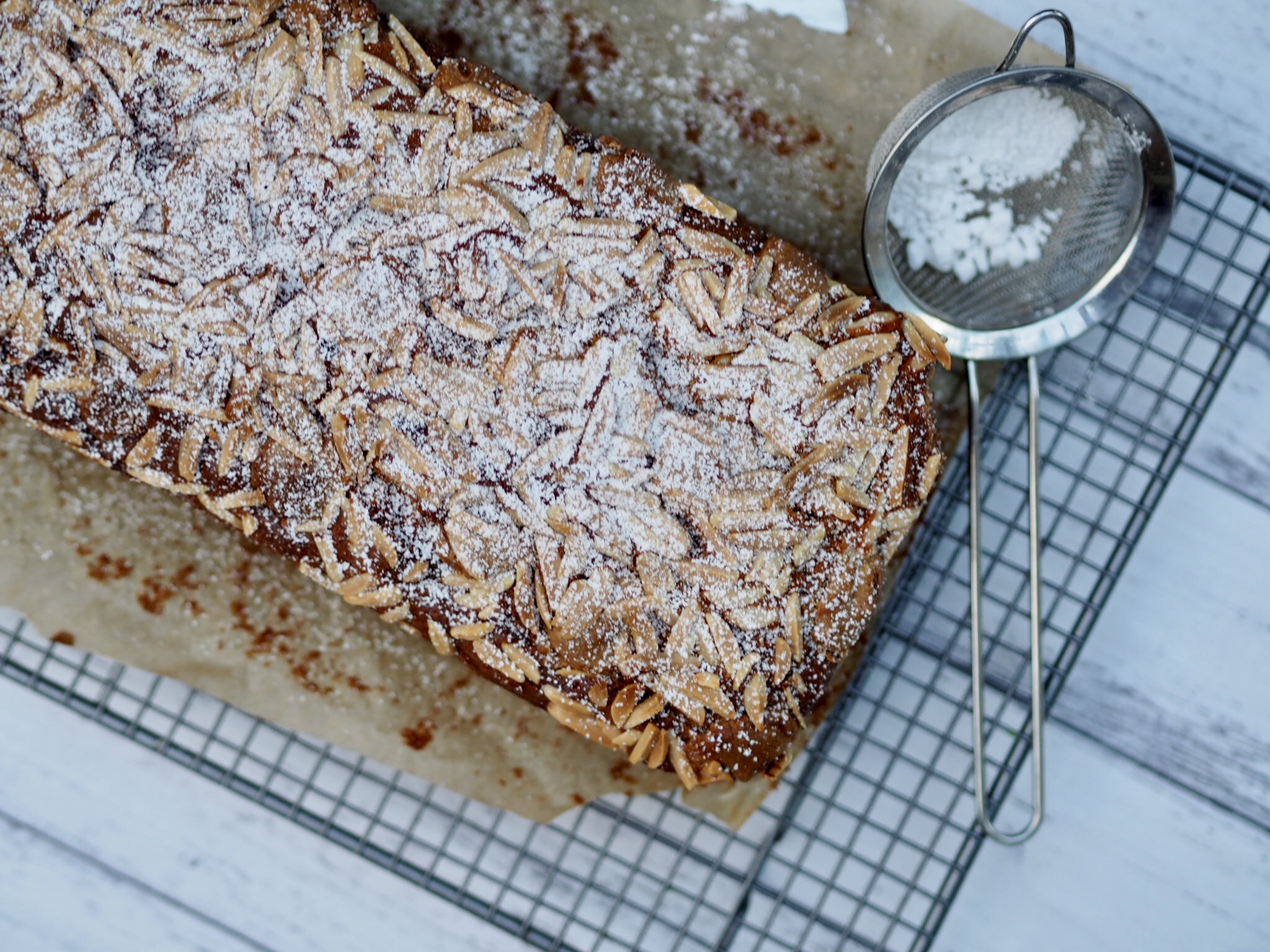 White Chocolate Banana Bread with Chia Seeds and Almonds