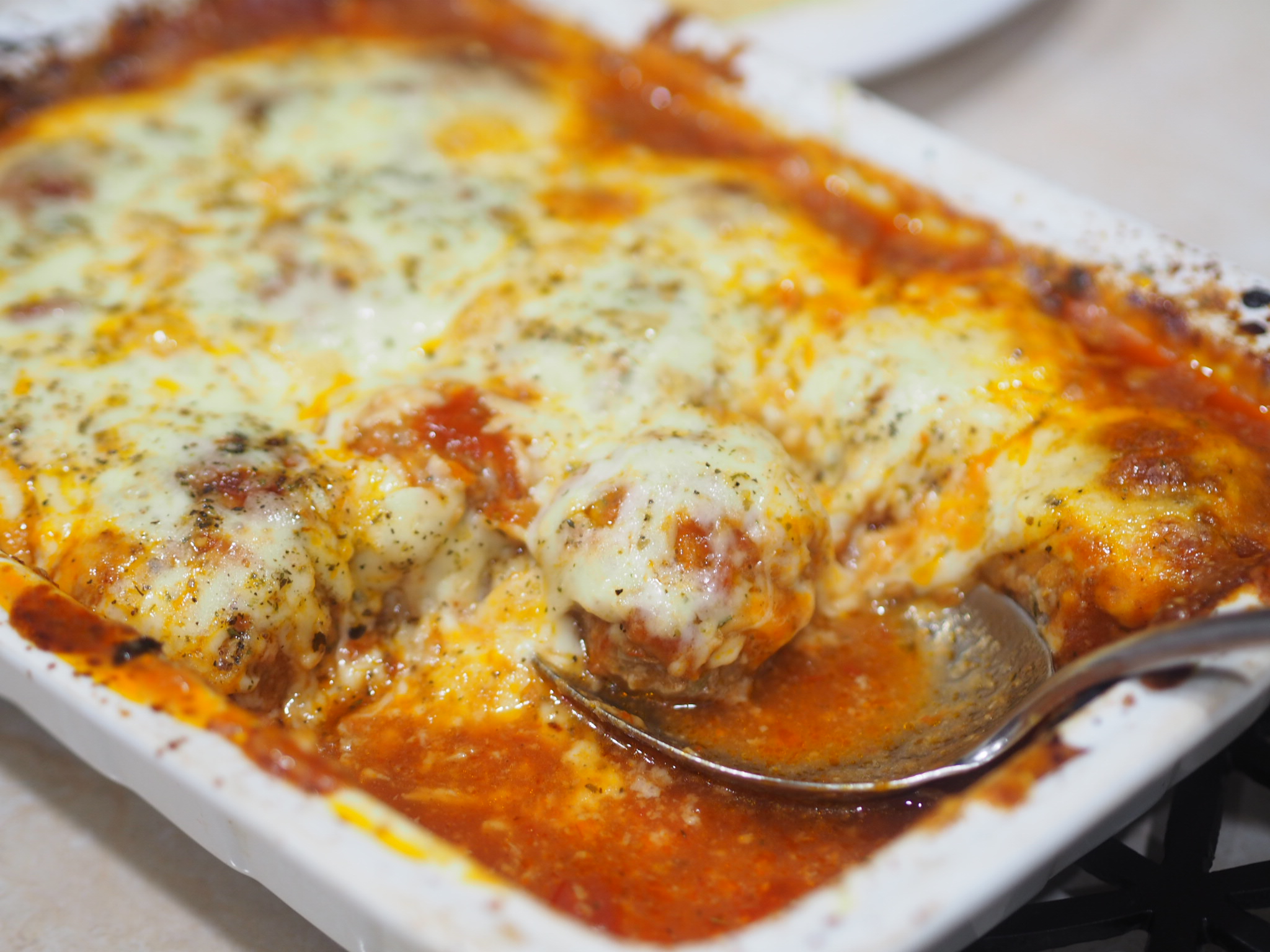 Baked Jumbo Meatballs in Tomato Sauce