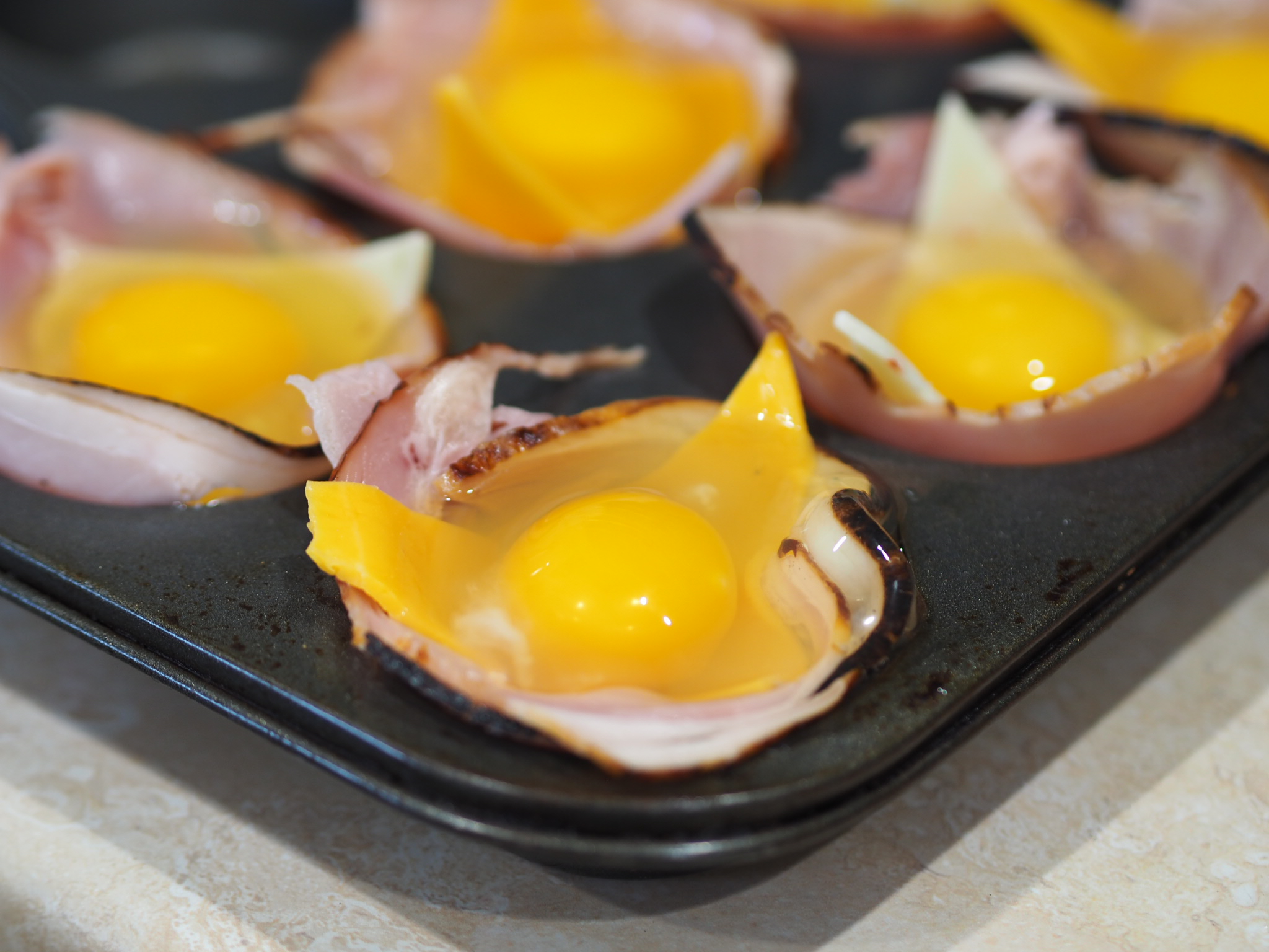 Ham Crusted Baked Eggs