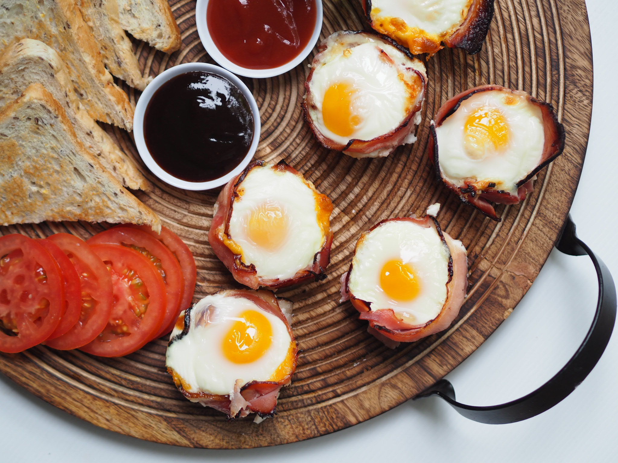 Ham Crusted Baked Eggs