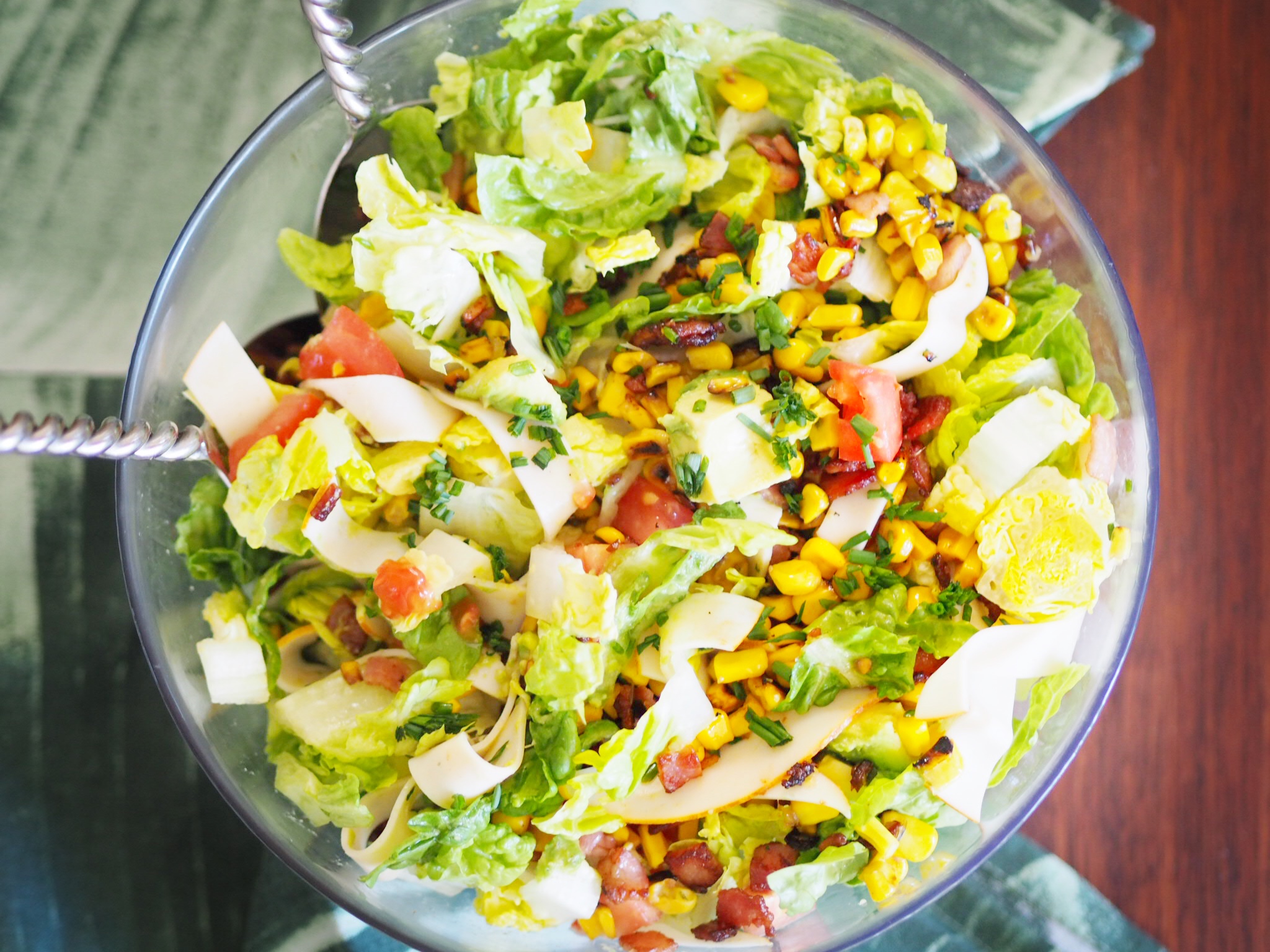 Chopped Salad with Deli Chicken, Bacon and Corn