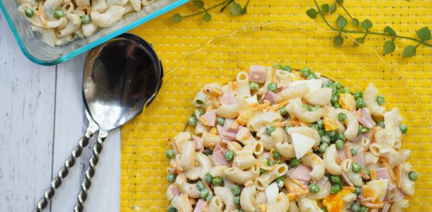 Picnic Salad - One Pot Ham, Pea,Cheese and Egg Pasta Salad