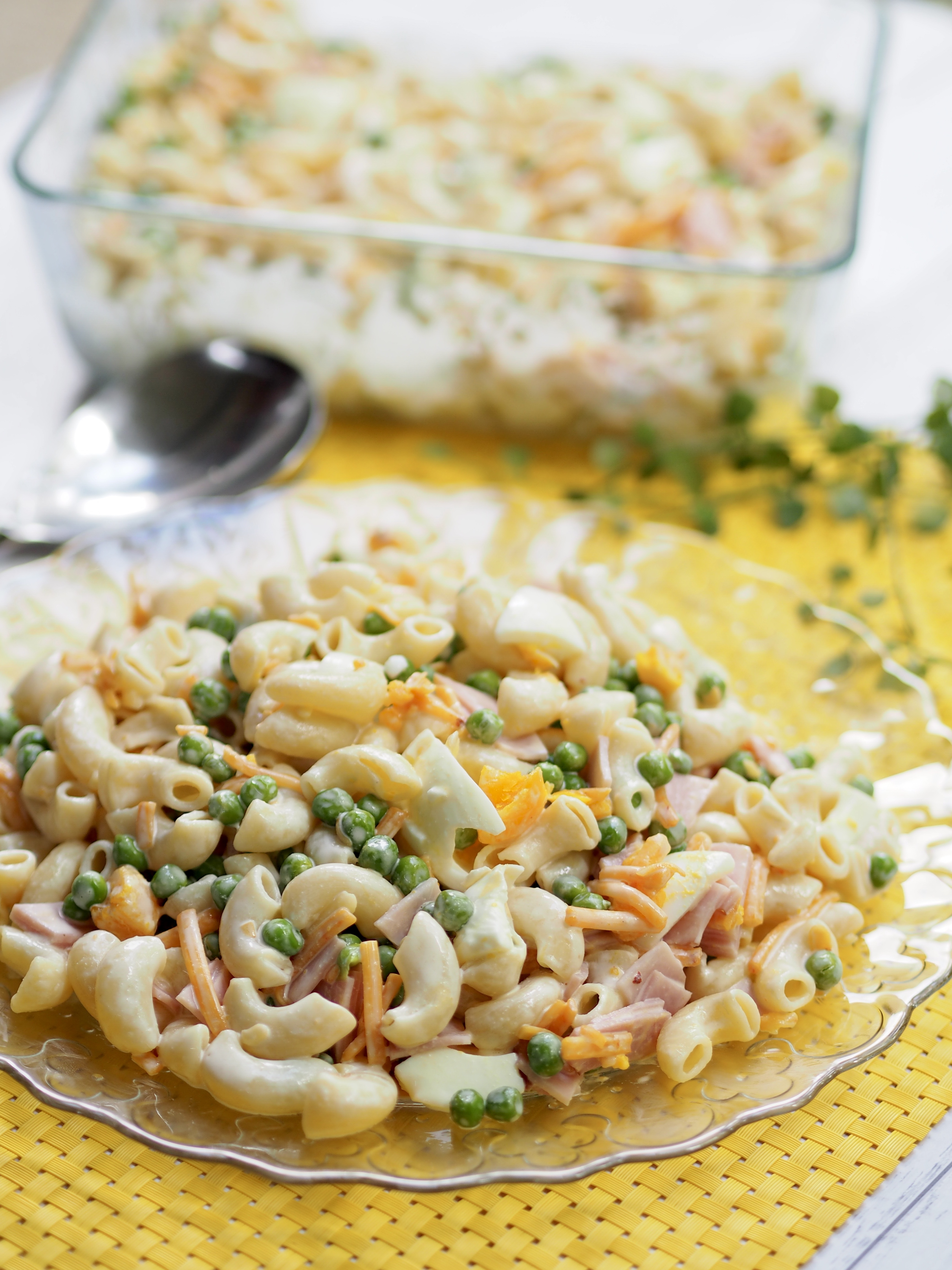 Picnic Salad - One Pot Ham, Pea,Cheese and Egg Pasta Salad