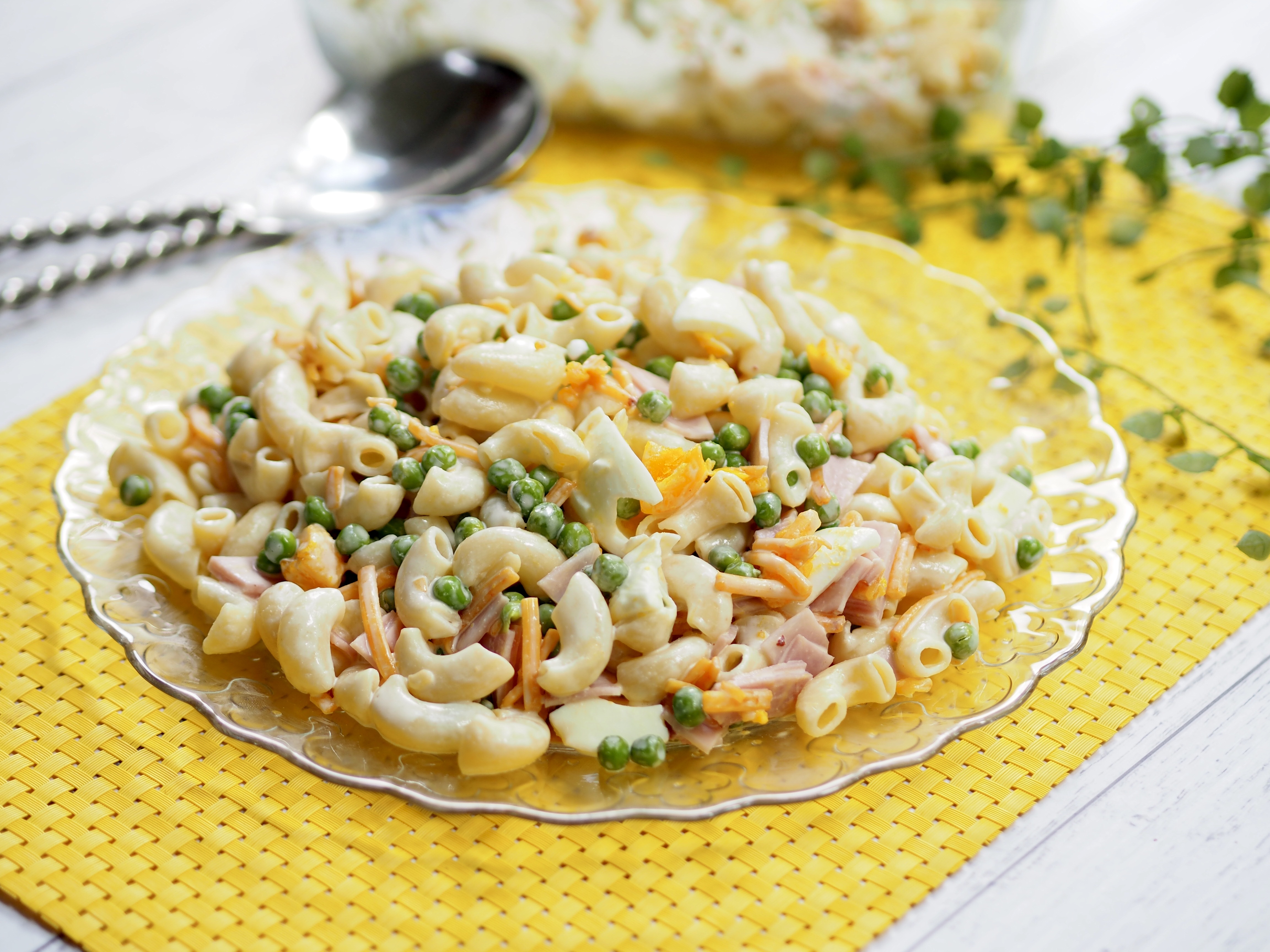 Picnic Salad - One Pot Ham, Pea,Cheese and Egg Pasta Salad